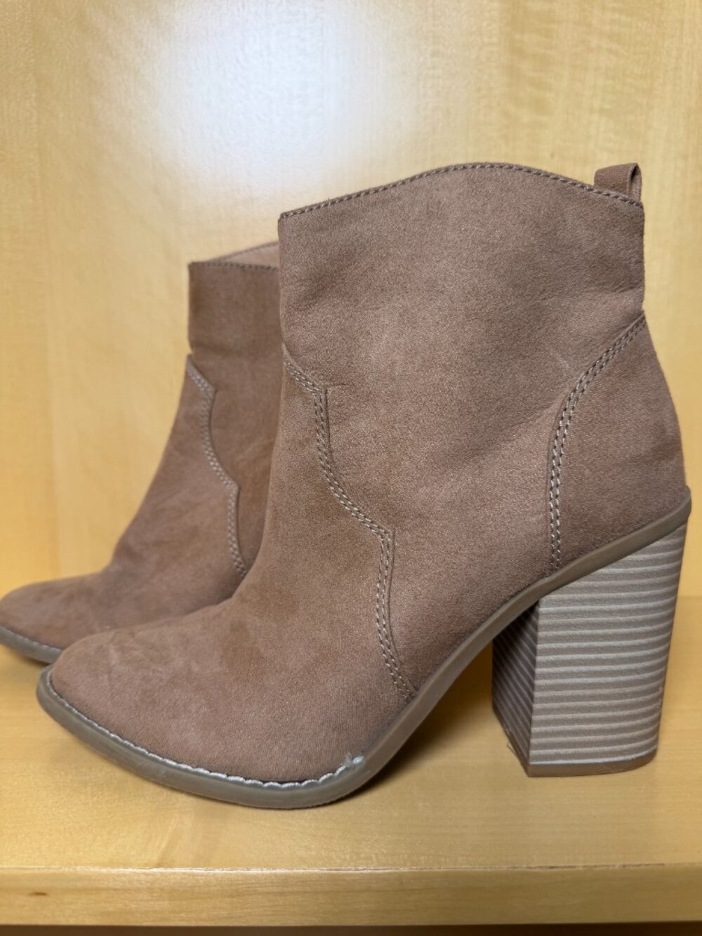 Tan Suede Western Booties- Express size 7